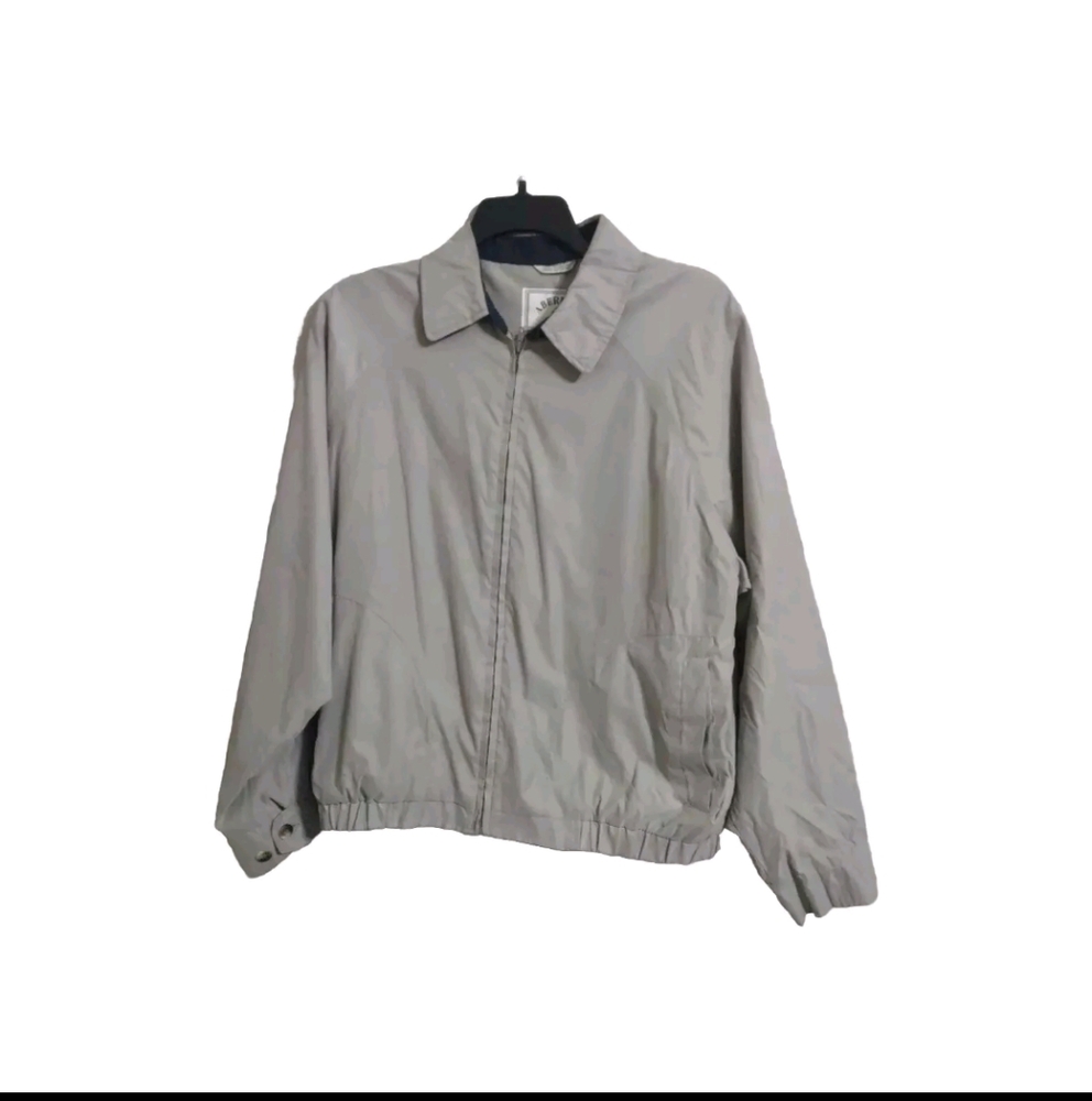 Aberdeen Harrington Style Mens L Beige Windbreaker Bomber Casual Jacket - Picture 3 of 14